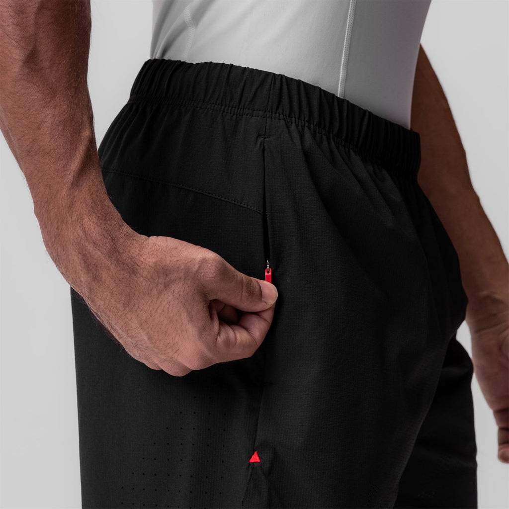 0737. Ripstop 6" Perforated Short - Black