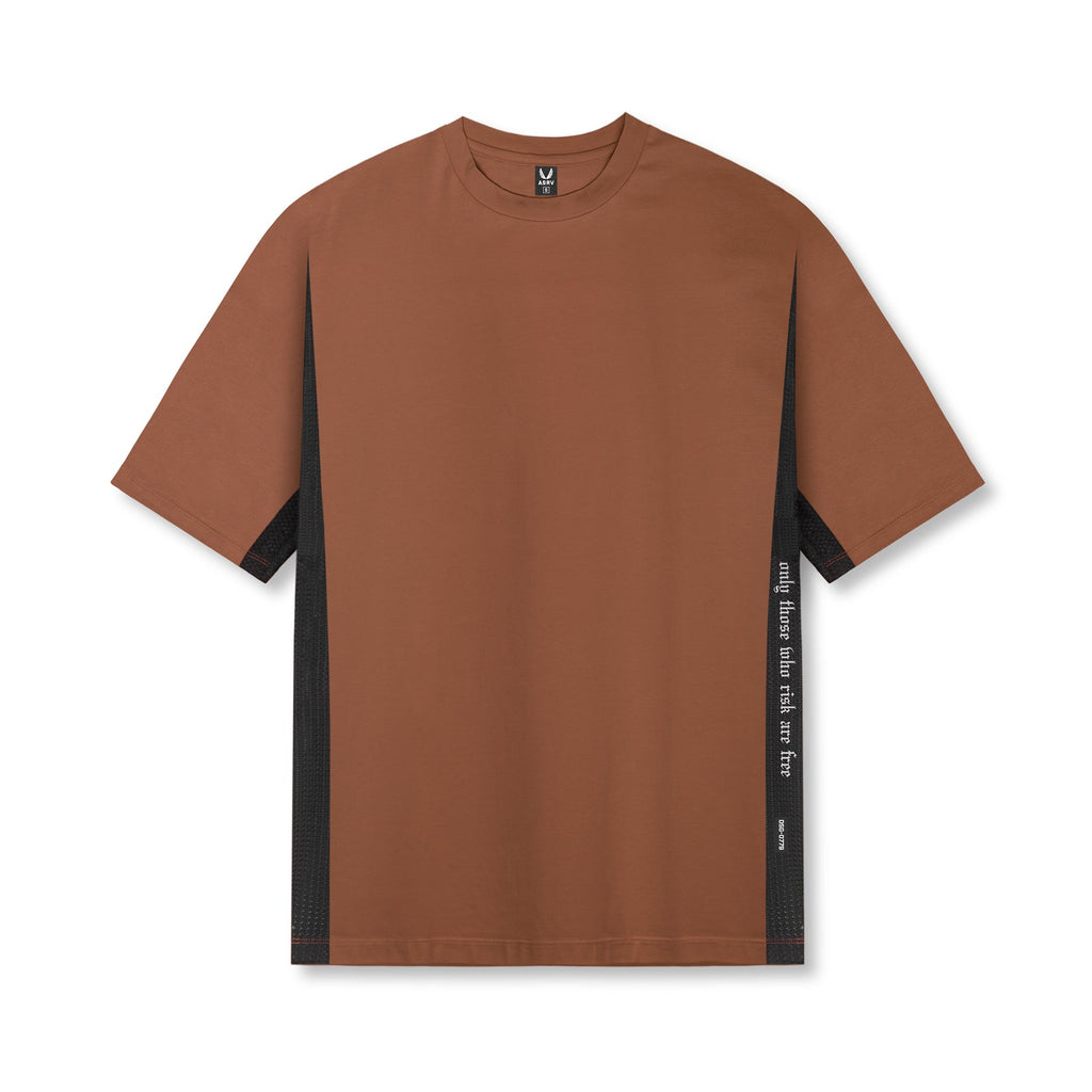 0779. Supima® Mesh Panel Oversized Tee - Rust