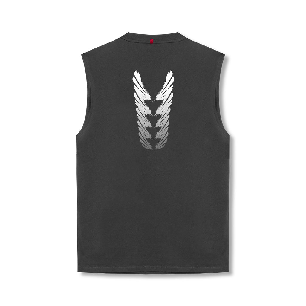 0807. Tech Essential™ Relaxed Cutoff - Space Grey "Brush Stroke"