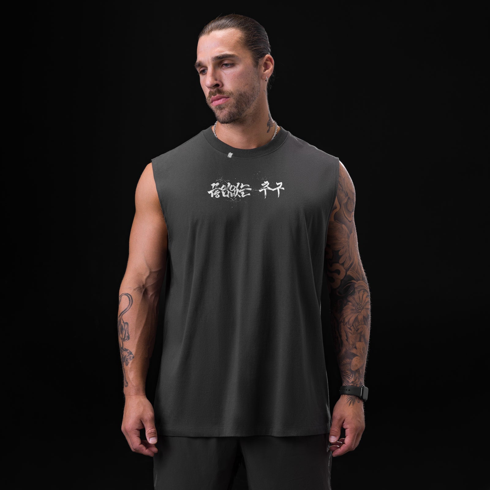 0807. Tech Essential™ Relaxed Cutoff - Space Grey "Brush Stroke"