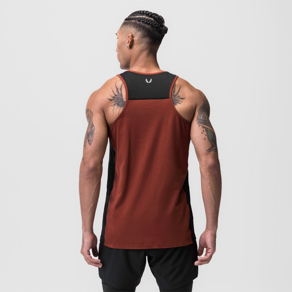 0809. Supima® Mesh Panel Training Singlet - Brick