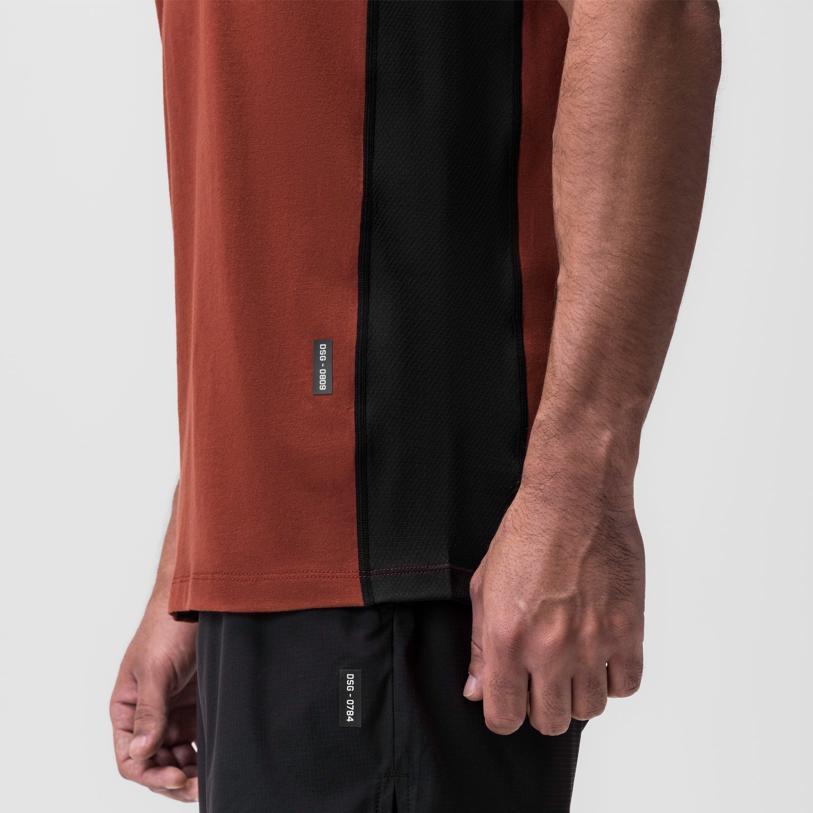 0809. Supima® Mesh Panel Training Singlet - Brick