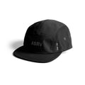 0814. 5-Panel Run Cap - Black/Black "ASRV"