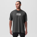 0822. AeroSilver® Oversized Tee - Space Grey "Box Logo"