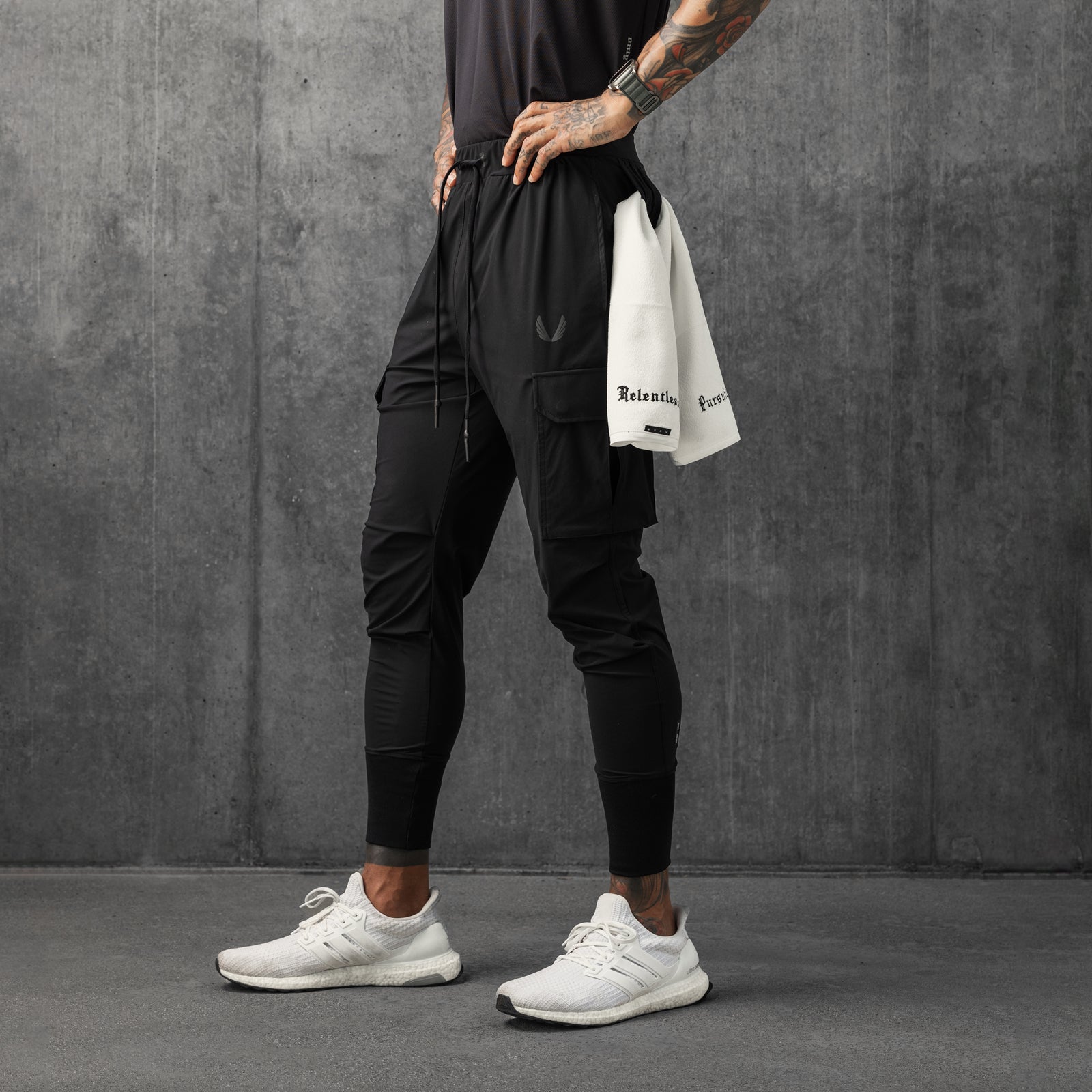0825. Tetra-Lite® Cargo High Rib Jogger - Black