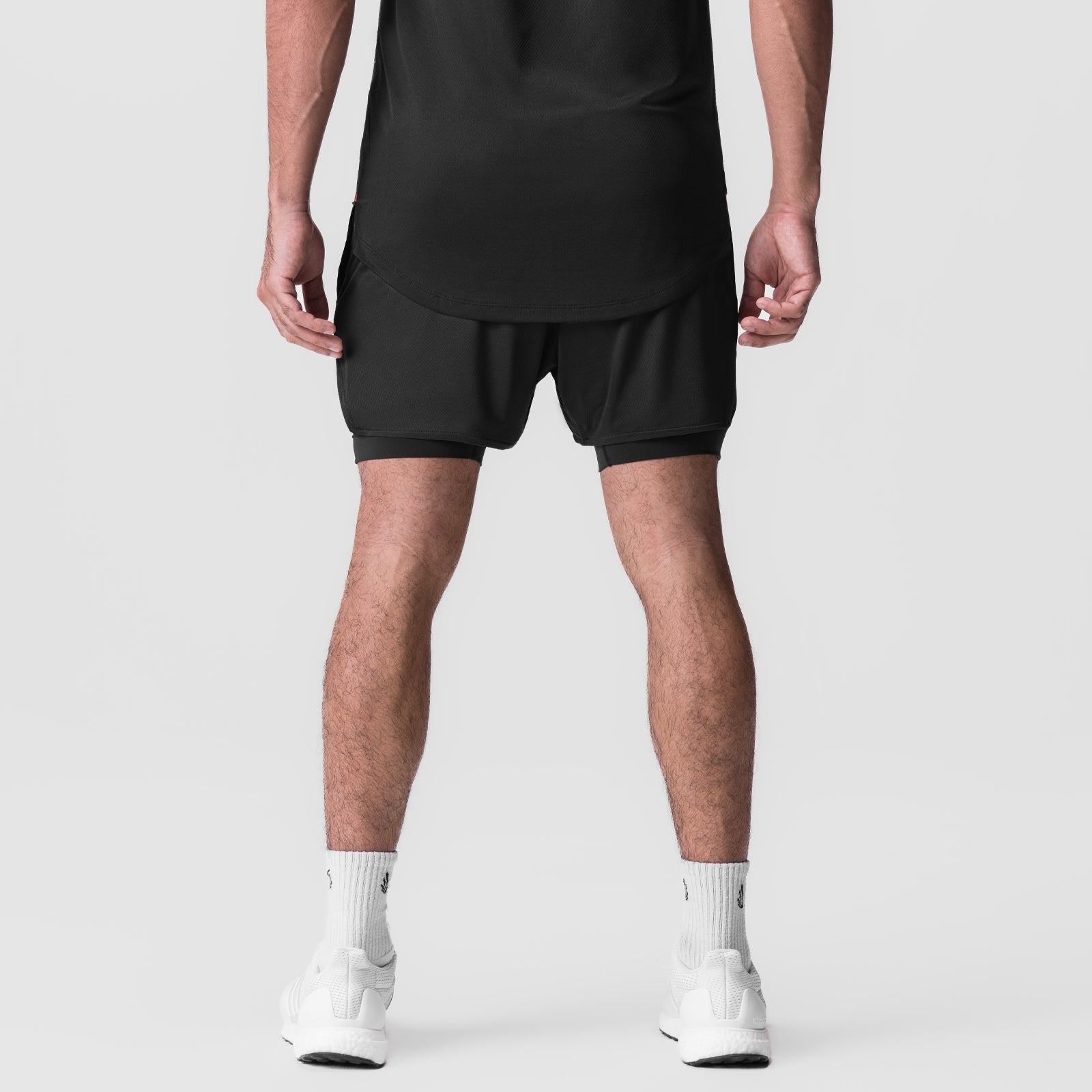 0828. AeroSilver® 5" Liner Short - Black "Wings"/Black