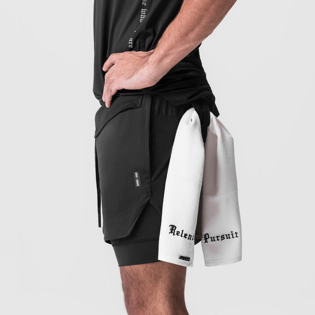 0828. AeroSilver® 5" Liner Short - Black "Wings"/Black
