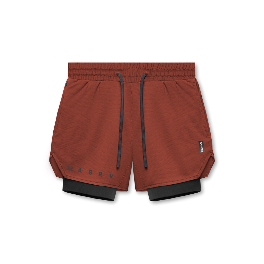 0828. AeroSilver® 5" Liner Short - Brick "Classic"/Black