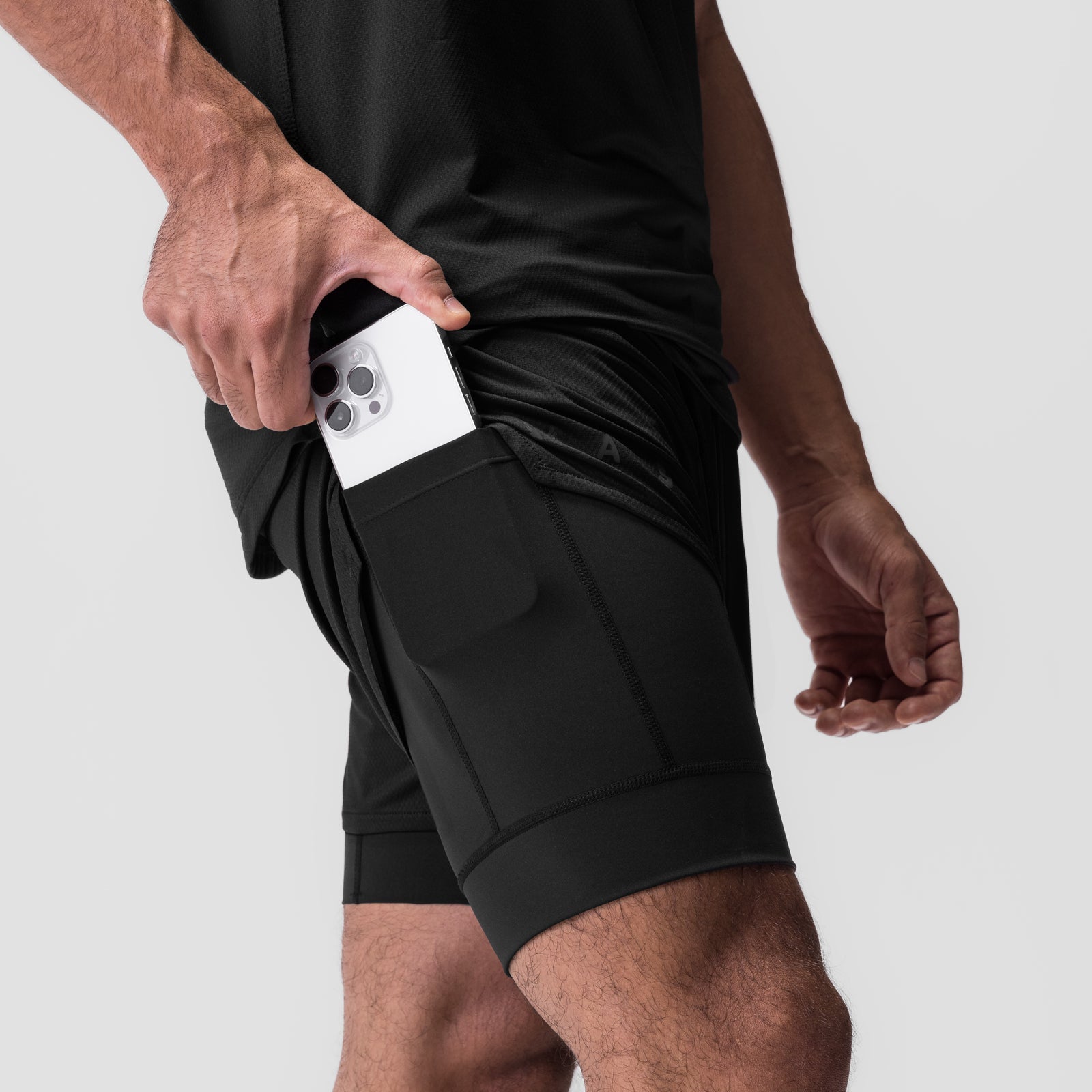 0828. AeroSilver® 5" Liner Short - Black "Classic"/Black