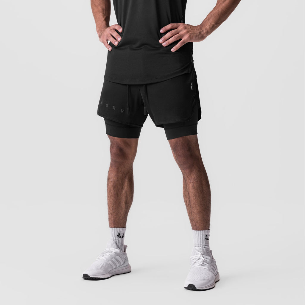 0828. AeroSilver® 5" Liner Short - Black "Classic"/Black