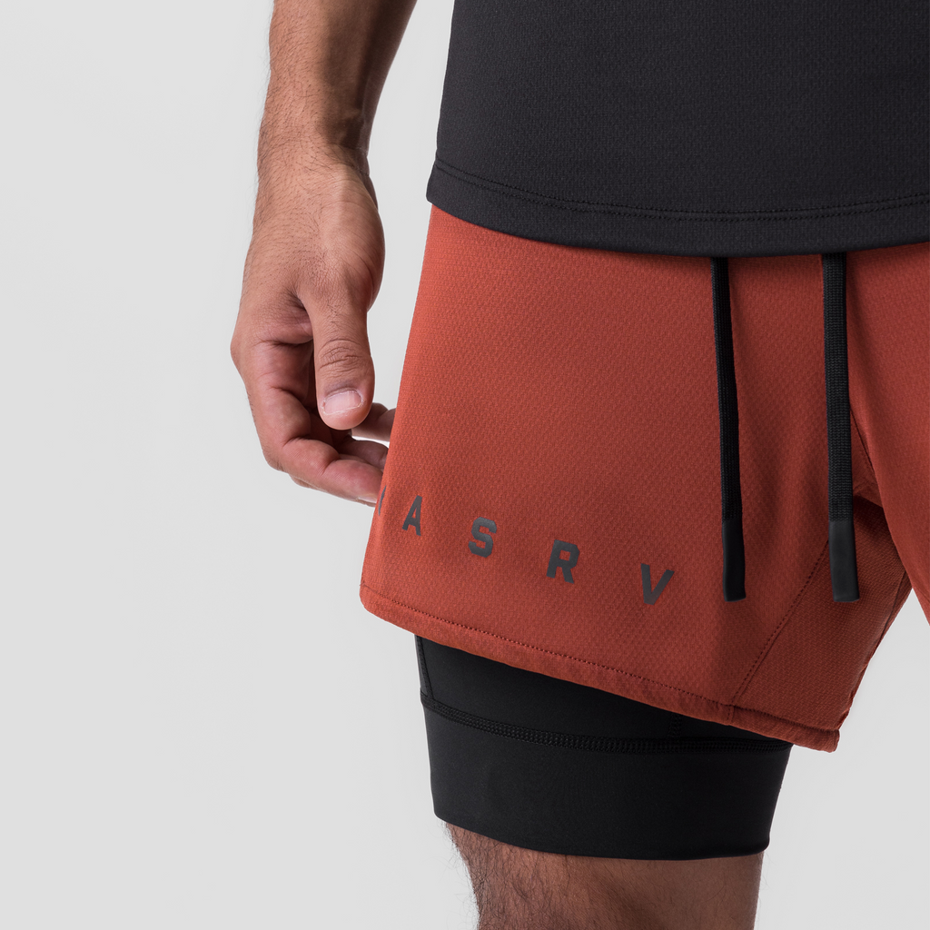 0828. AeroSilver® 5" Liner Short - Brick "Classic"/Black