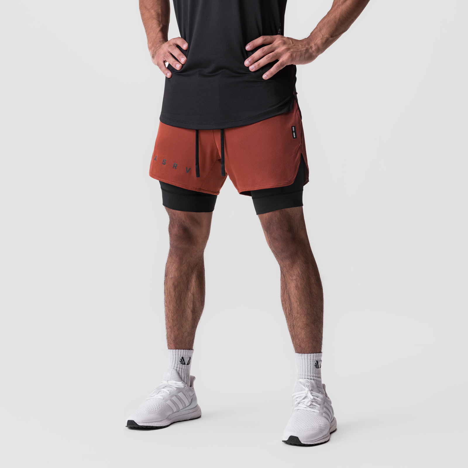 0828. AeroSilver® 5" Liner Short - Brick "Classic"/Black
