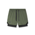 0828. AeroSilver® 5" Liner Short - Olive "Wings"/Black