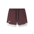 0828. Silver-Lite™ 5" Liner Short - Plum "Wings"/White
