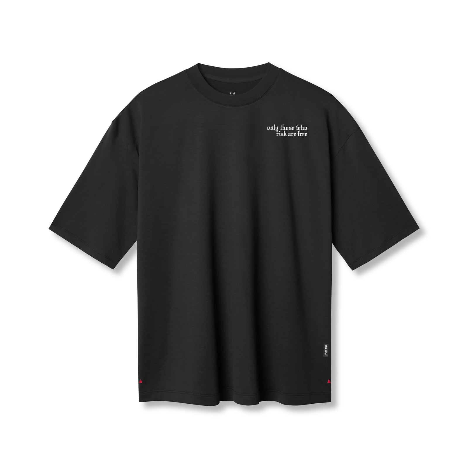 0841. 3D-Lite® 2.0 Lycra® 3/4-Sleeve Oversized Tee - Black "Brush Wings"
