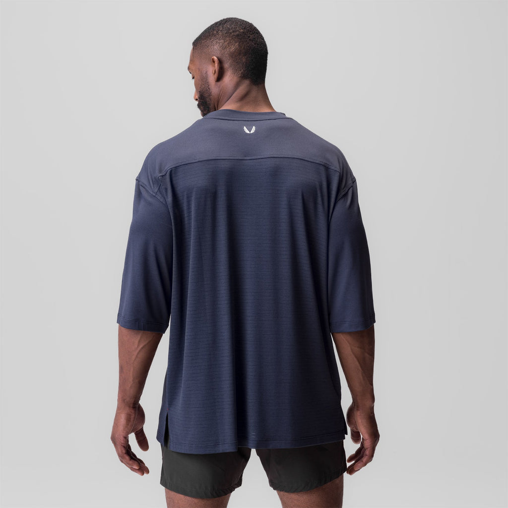 0841. 3D-Lite® 2.0 3/4-Sleeve Oversized Tee - Navy "OTWR"