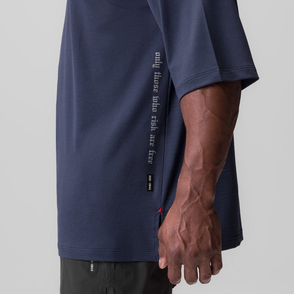 0841. 3D-Lite® 2.0 3/4-Sleeve Oversized Tee - Navy "OTWR"