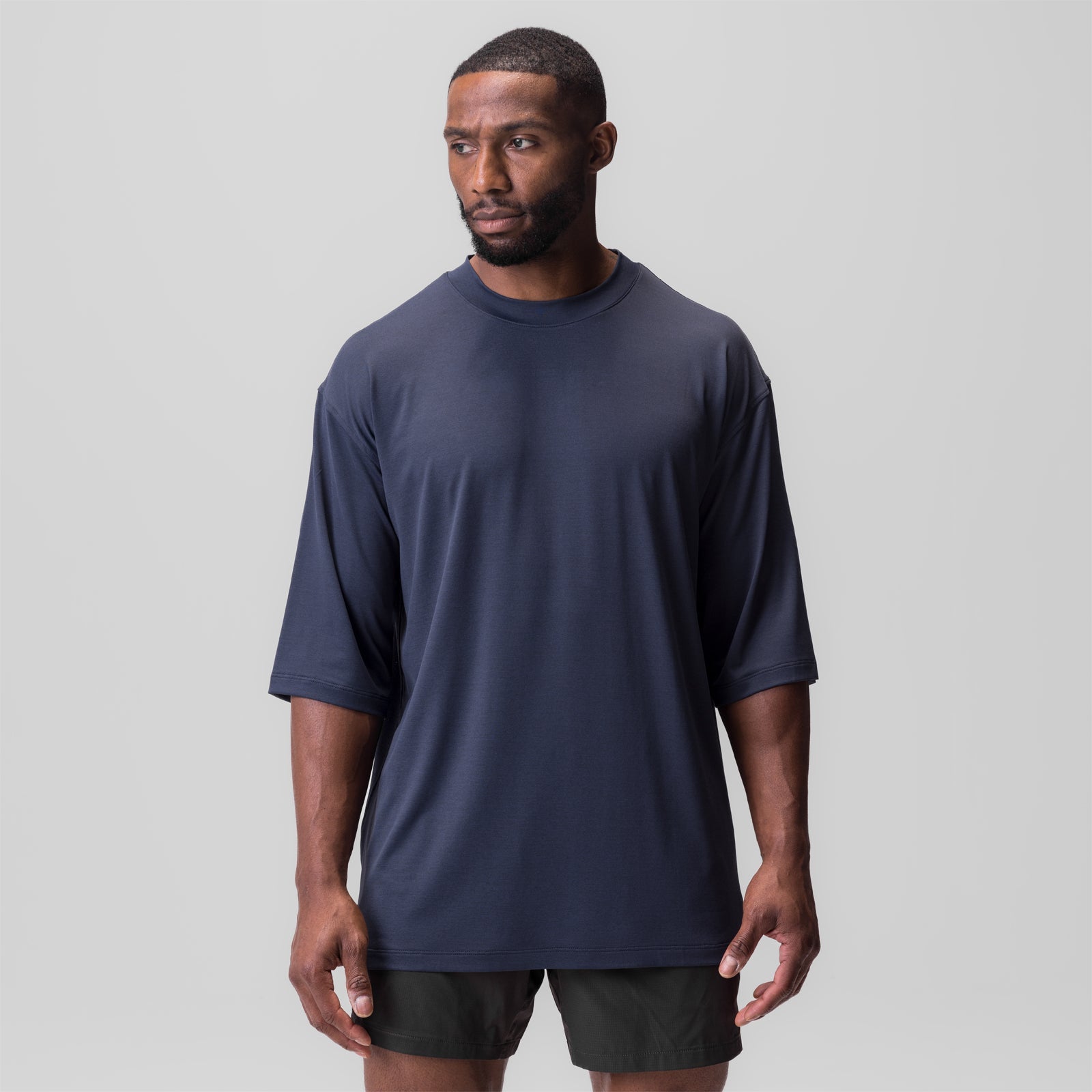 0841. 3D-Lite® 2.0 3/4-Sleeve Oversized Tee - Navy "OTWR"