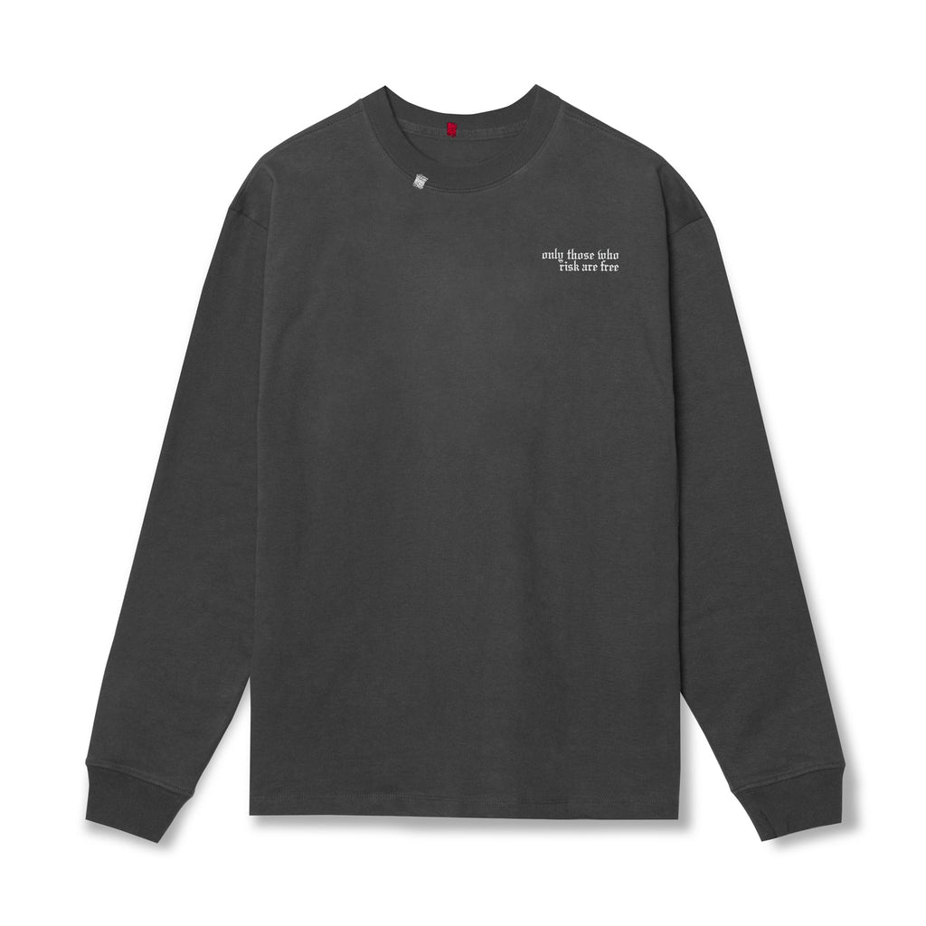 0851. Tech Essential™ Relaxed Long Sleeve - Space Grey "Brush Wings/ASRV"