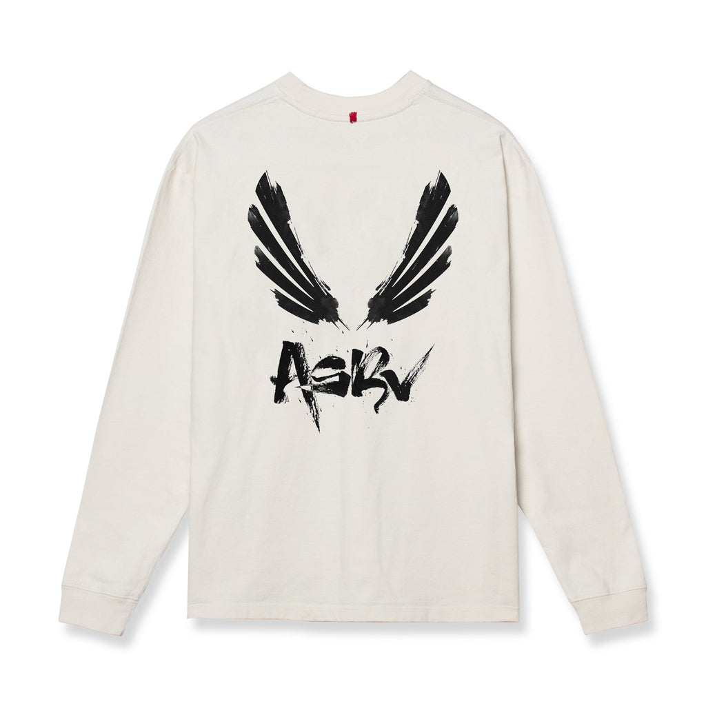 0851. Tech Essential™ Relaxed Long Sleeve - Stone "Brush Wings/ASRV"