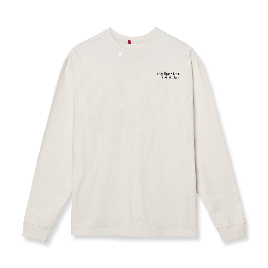 0851. Tech Essential™ Relaxed Long Sleeve - Stone "Brush Wings/ASRV"