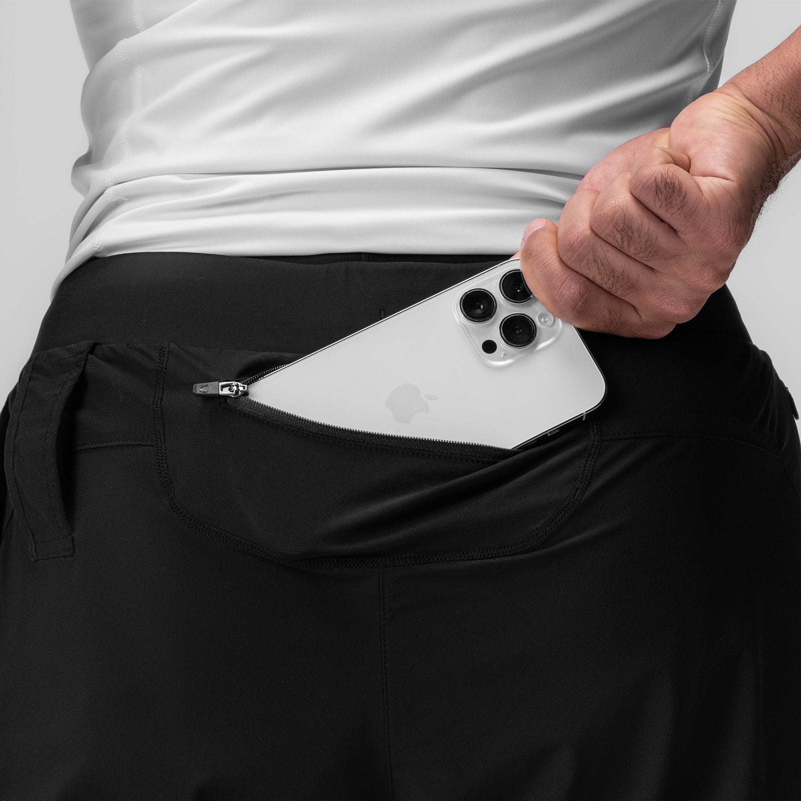 0866. Tetra-Lite® 7" Liner Short - Black "Cyber"/White