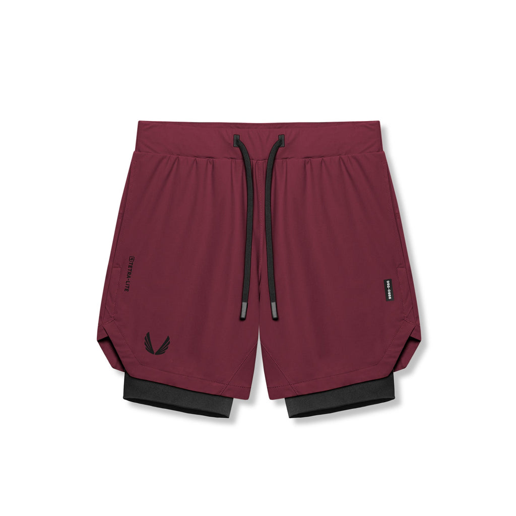 0866. Tetra-Lite® 7" Liner Short - Crimson "Wings"/Black