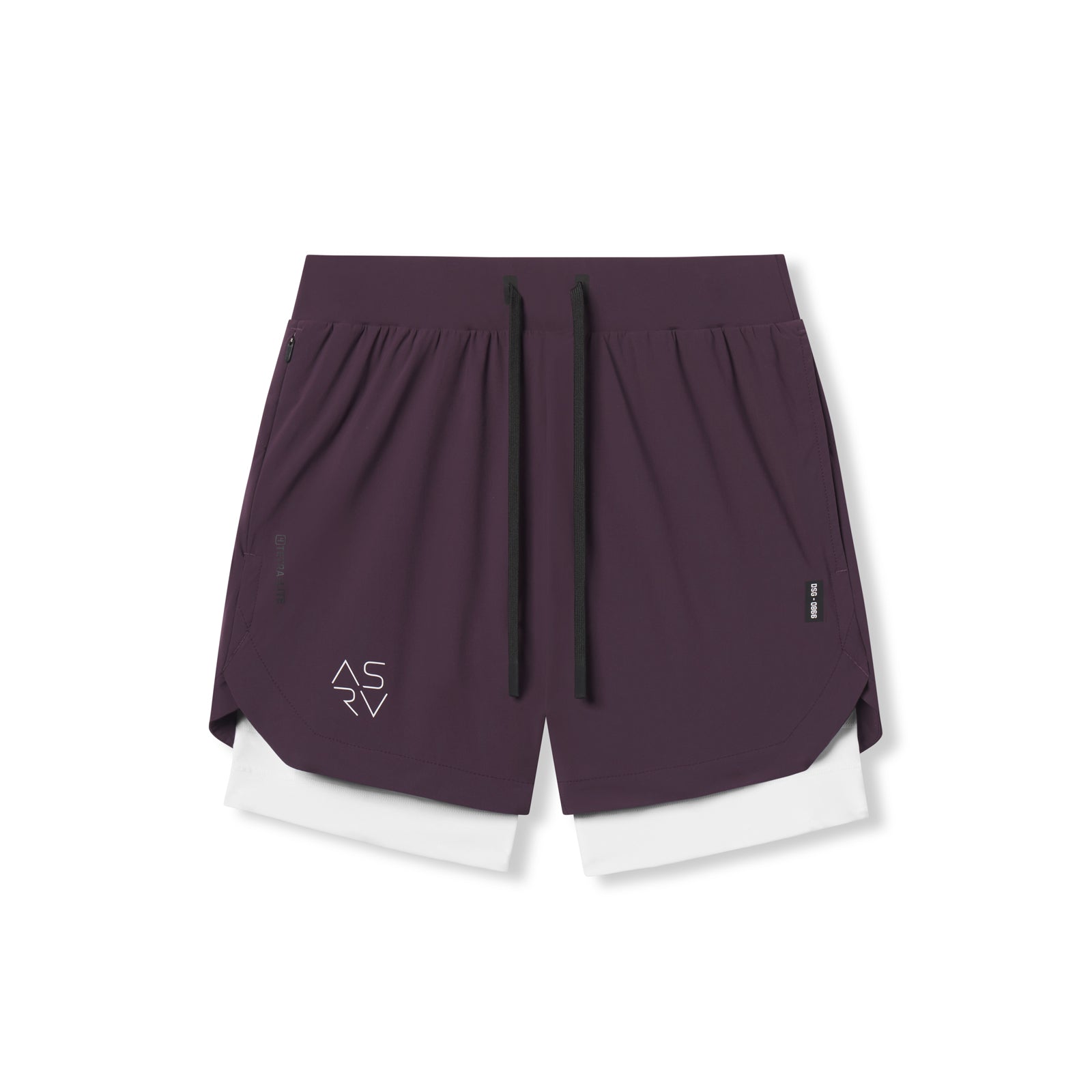 0866. Tetra-Lite® 7" Liner Short - Deep Purple "Cyber"/White