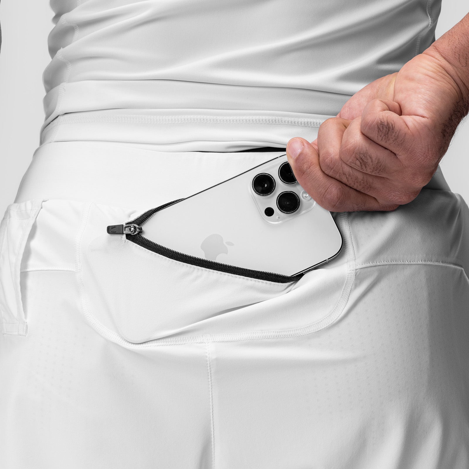 0866. Tetra-Lite® 7" Liner Short - White "Cyber"/White