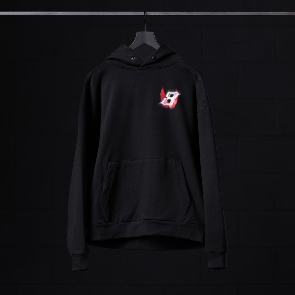 0874. Tech-Terry™ Zip Pocket Hoodie - Black "Infinite Mindset"