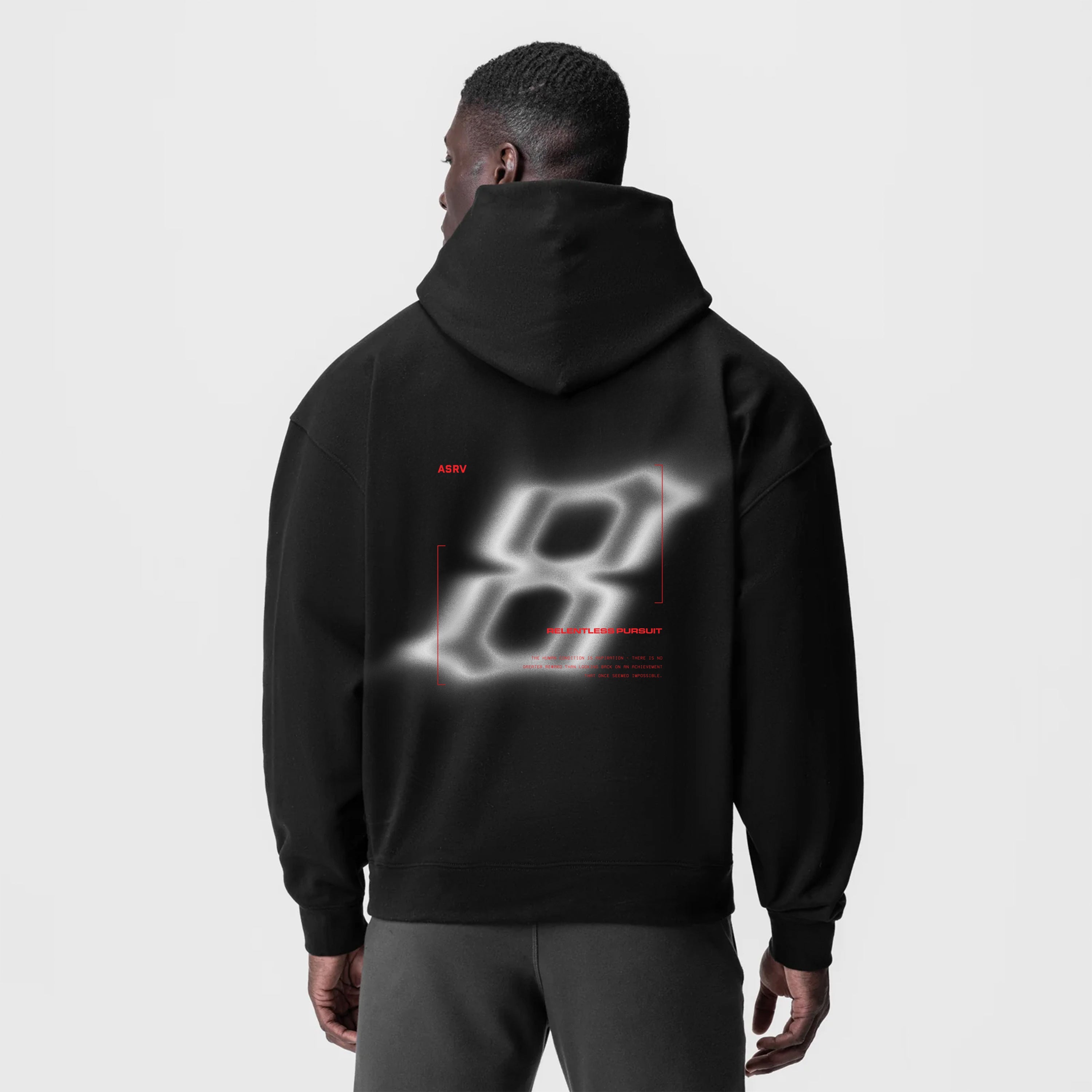 0874. Tech-Terry™ Zip Pocket Hoodie - Black "Infinite Mindset"