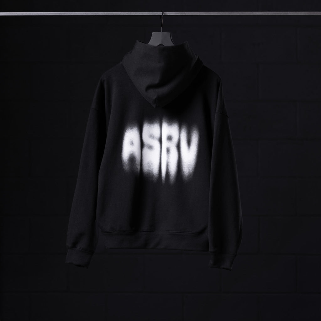 0874. Tech-Terry™ Zip Pocket Hoodie - Black "Motion Blur"