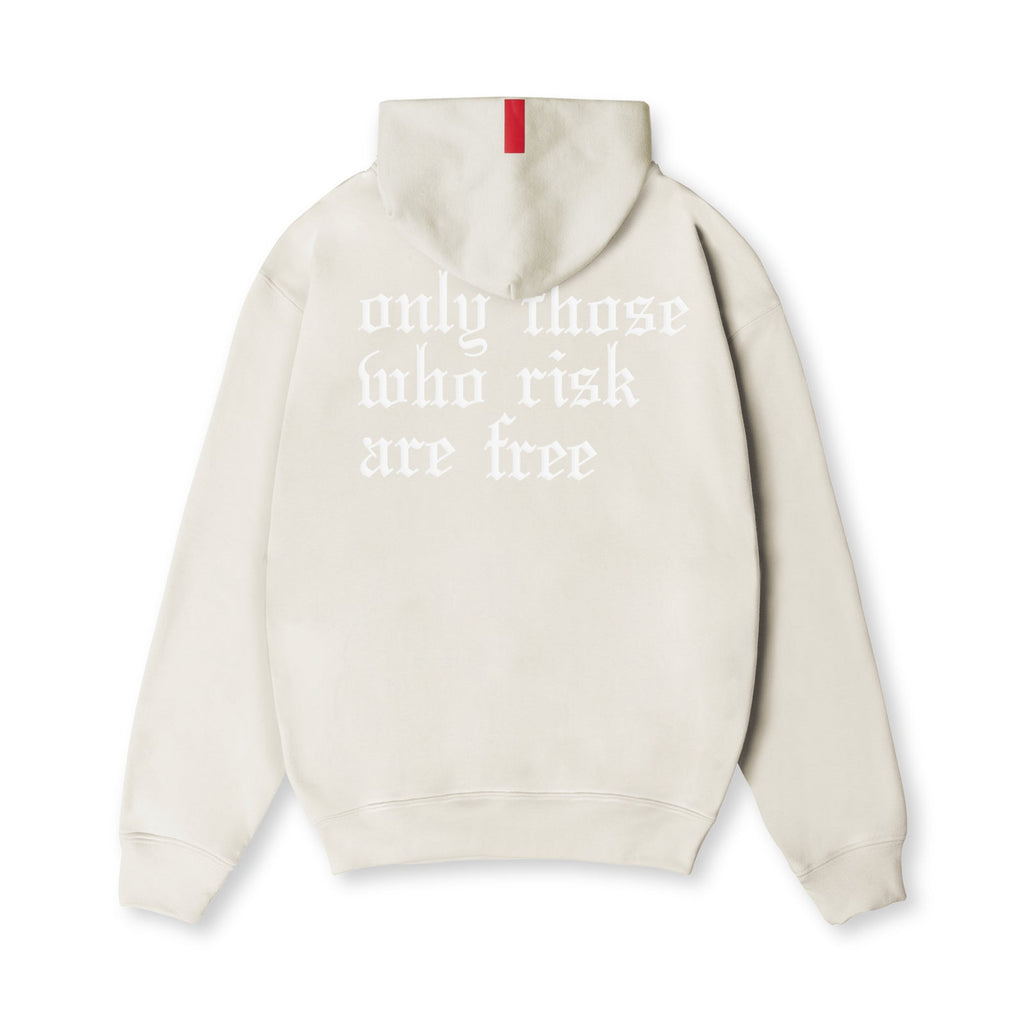 0874. Tech-Terry™ Zip Pocket Hoodie - Stone/White "OTWR"