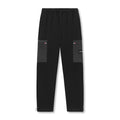 0914. Tech-Terry™ Paneled Cinch Cargo Jogger - Black/Wave-Dye