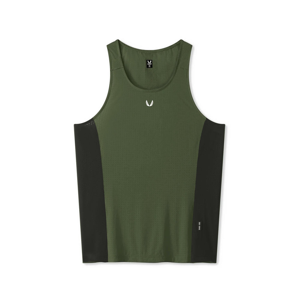 0949. Laser-Vent™ Singlet Tank - Olive/Black