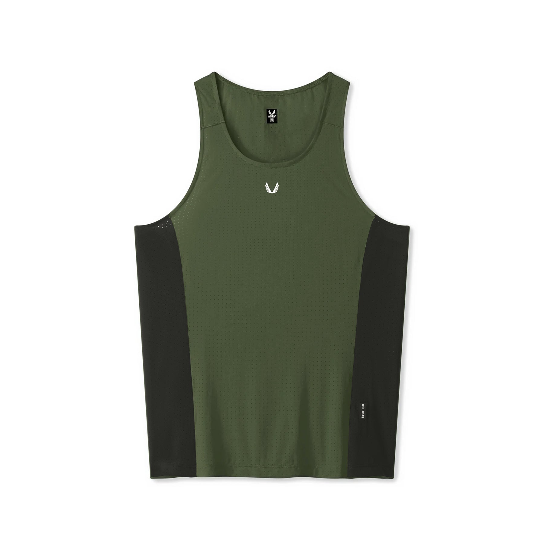 0949. Laser-Vent™ Singlet Tank - Olive/Black