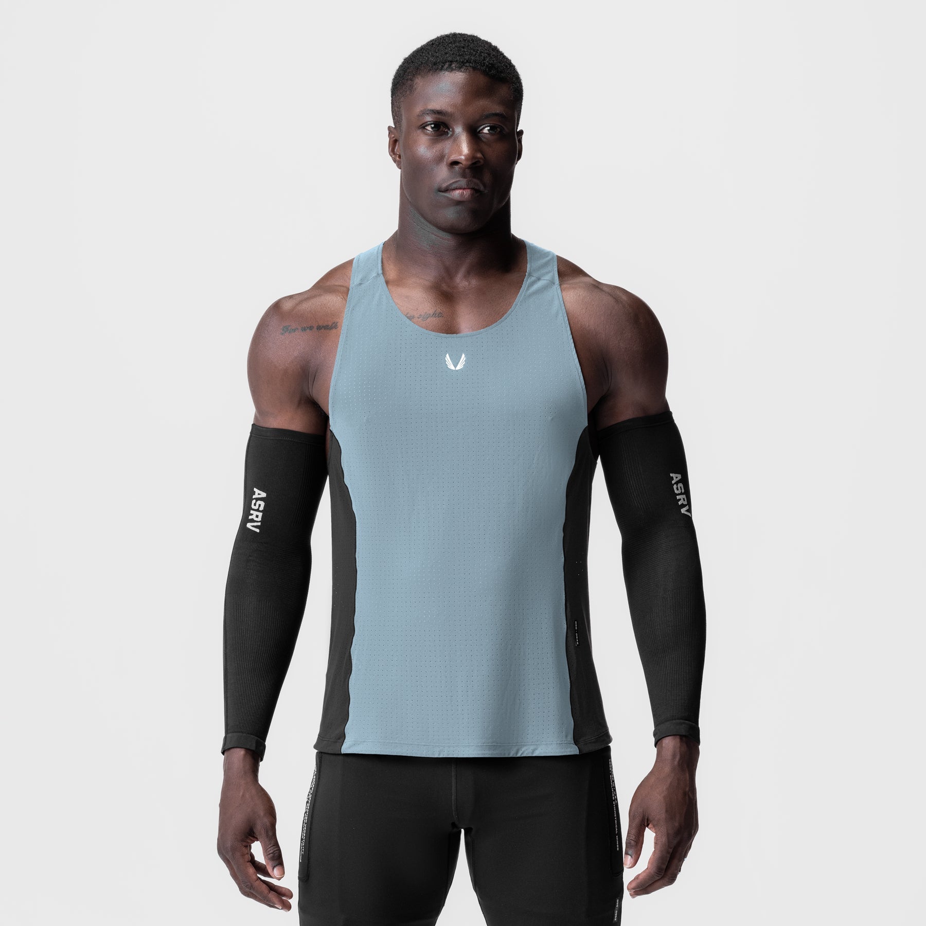 0949. Laser-Vent™ Singlet Tank - Light Sky/Black