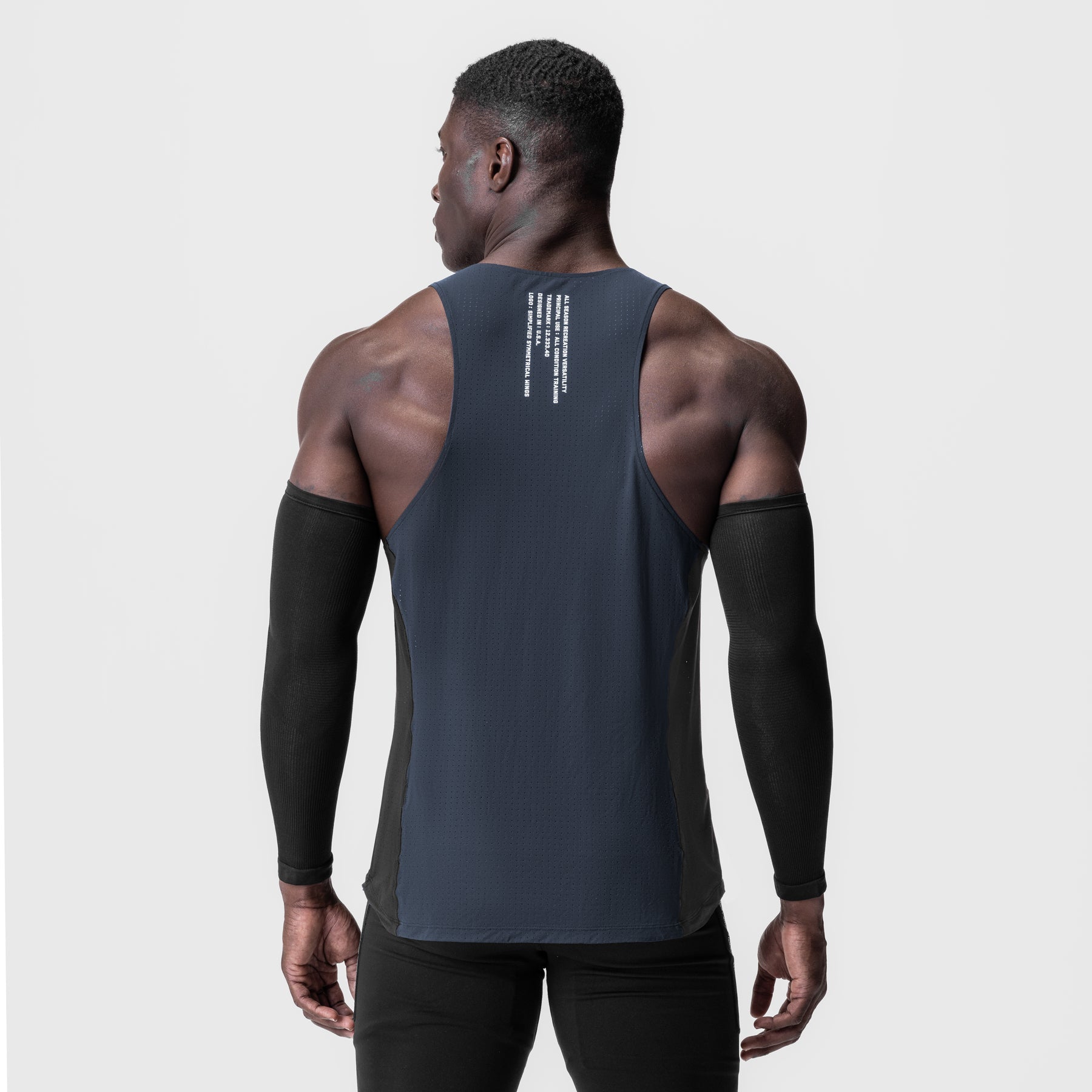 0949. Laser-Vent™ Singlet Tank - Navy/Black