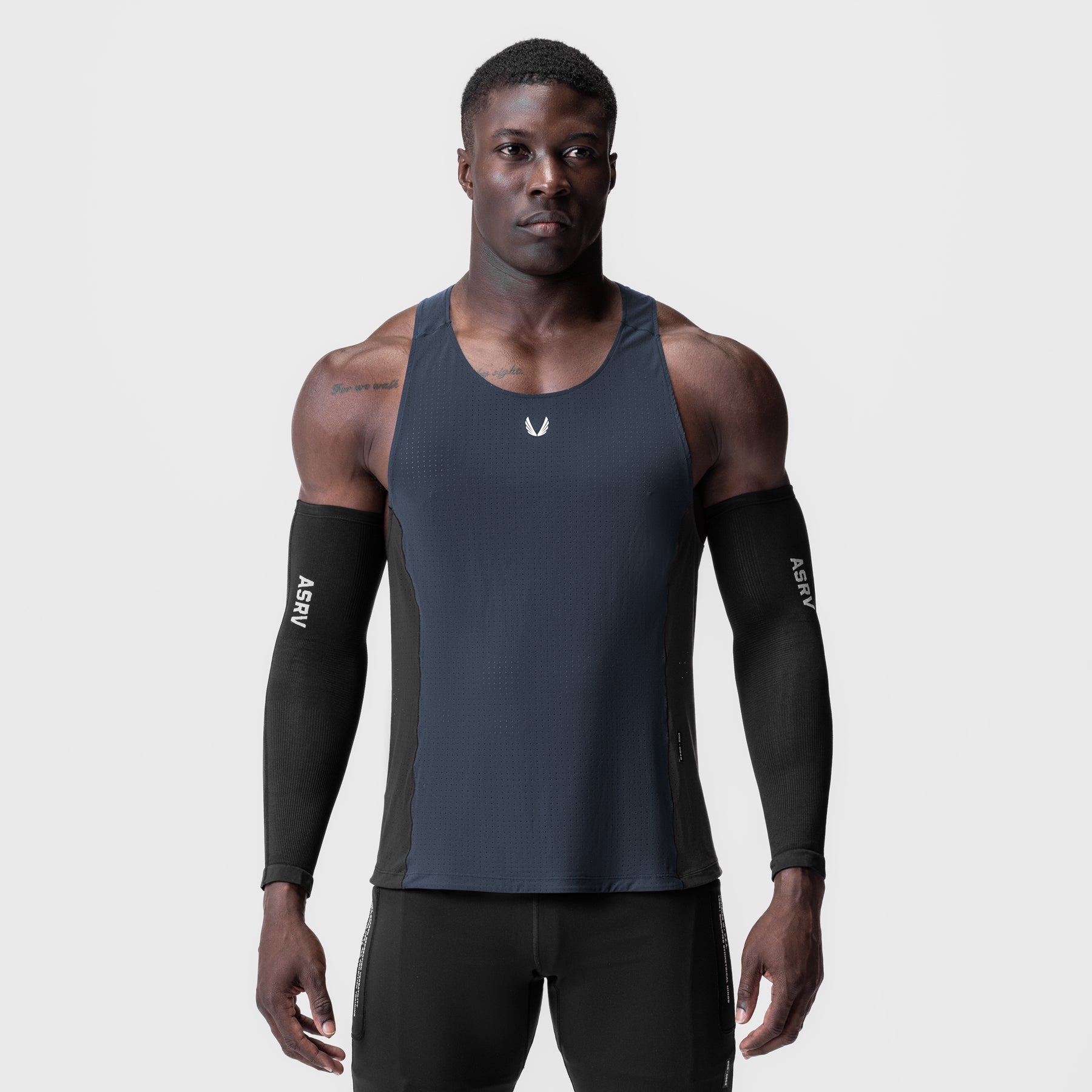 0949. Laser-Vent™ Singlet Tank - Navy/Black