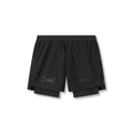 0951. Aerotex™ 4" High Split Liner Short - Black/Black