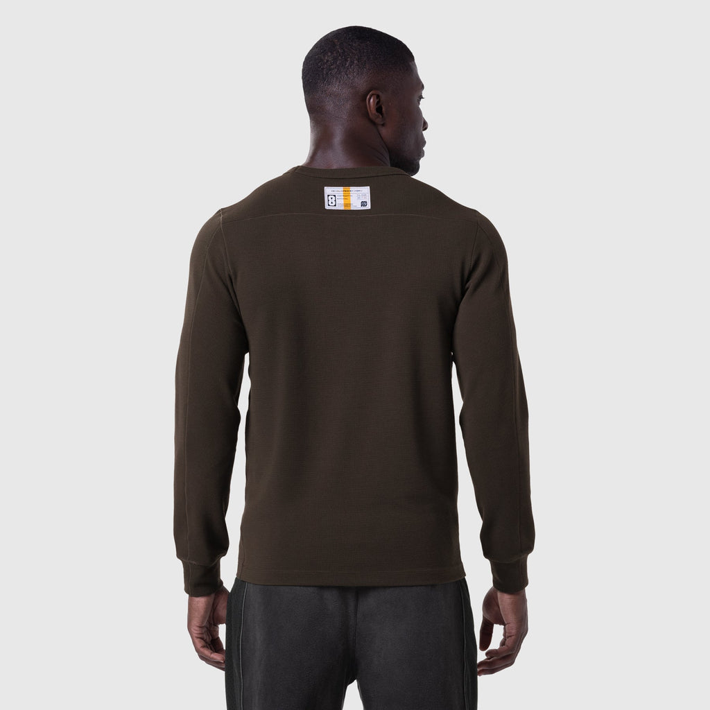 1112. Waffle Knit Longsleeve - Dark Earth