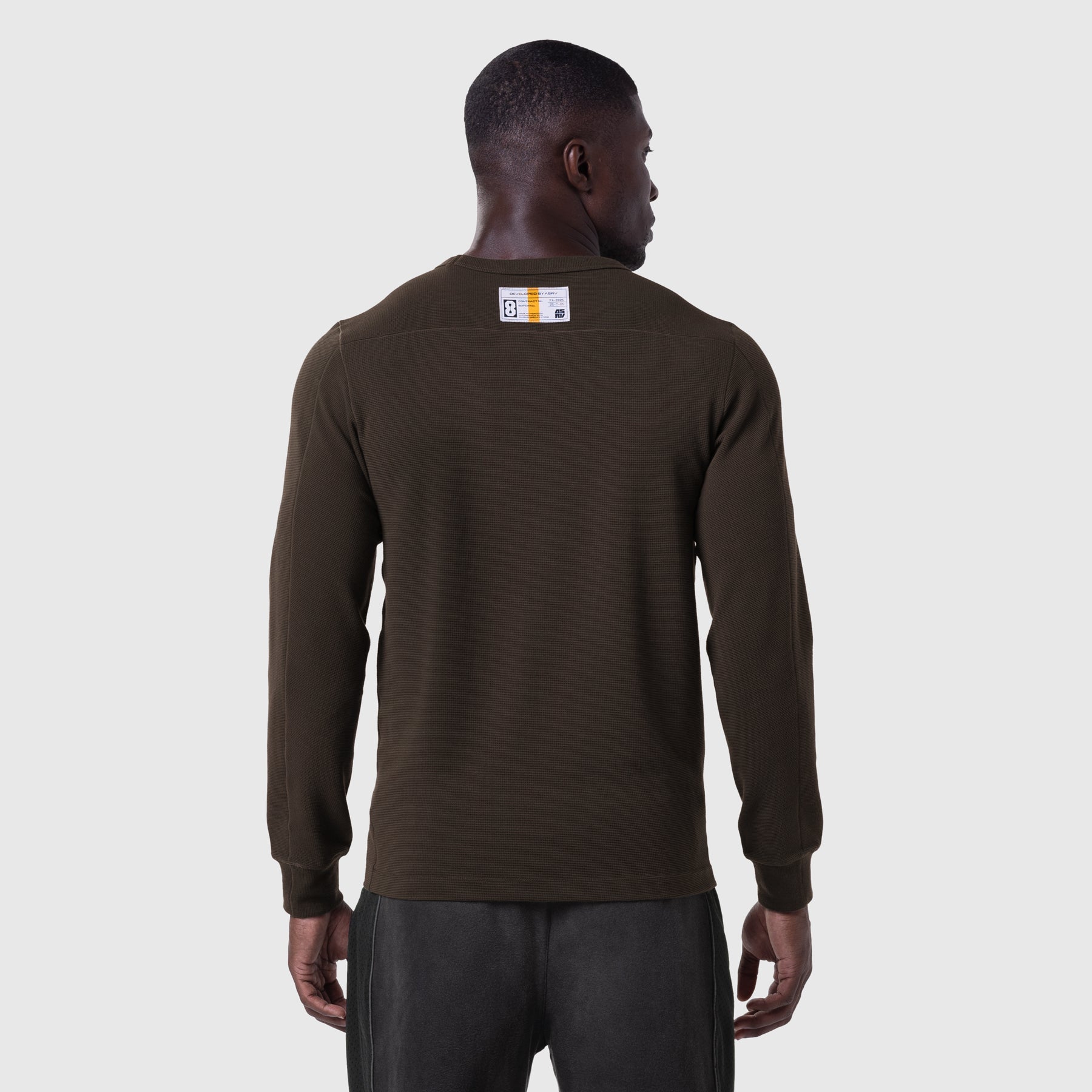 1112. Waffle Knit Longsleeve - Dark Earth