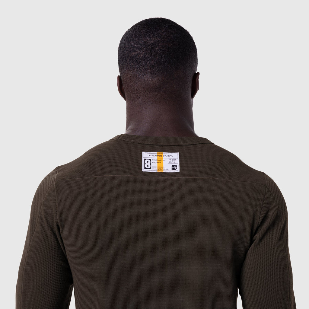 1112. Waffle Knit Longsleeve - Dark Earth