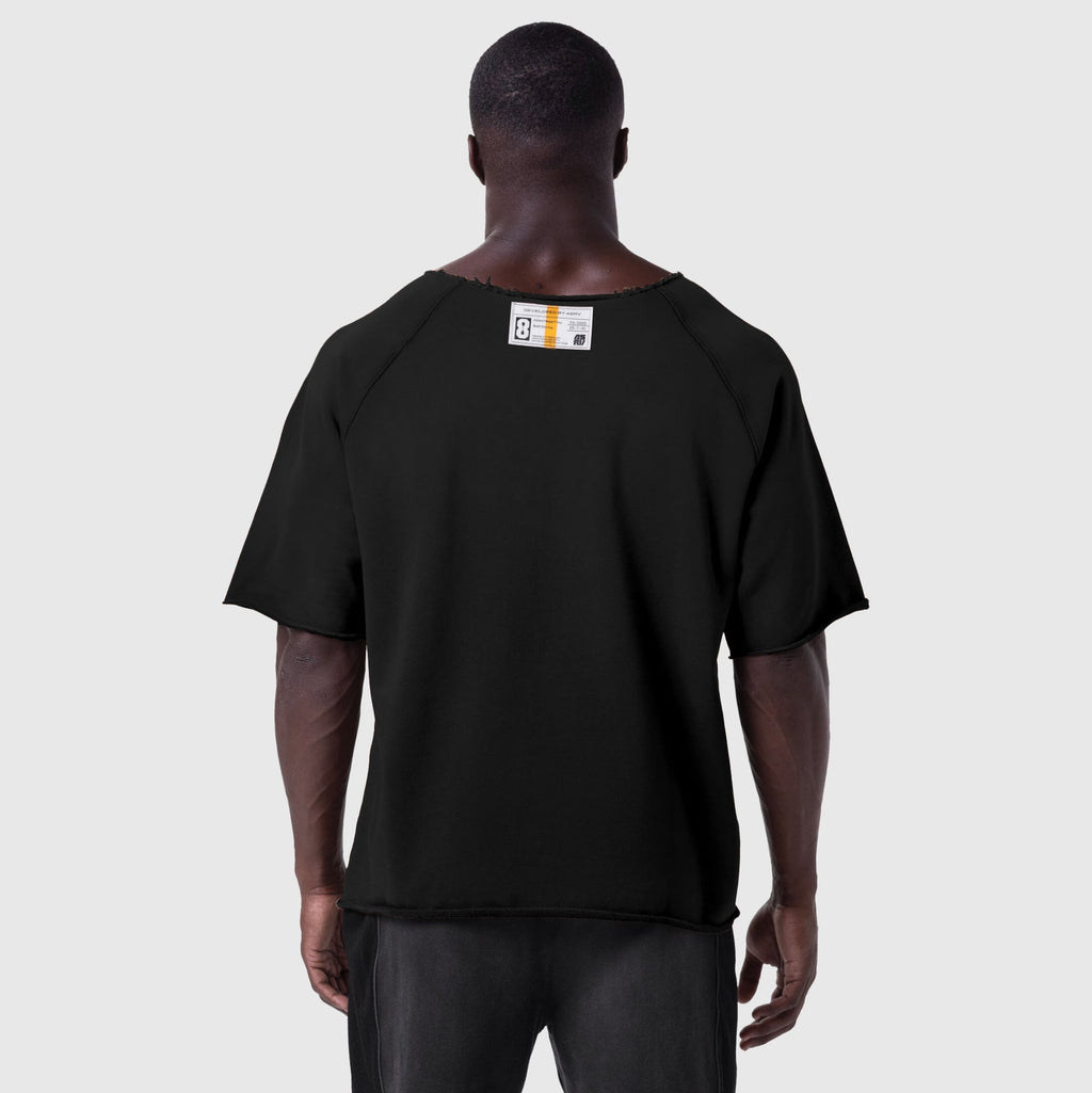 1114. Vintage Raw Hem Pump Cover - Black