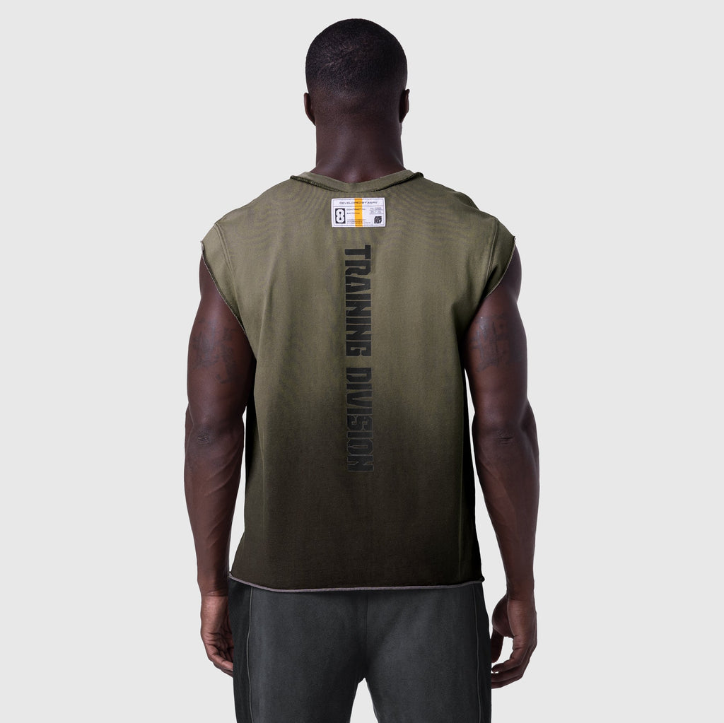 1115. Tech Essential™ Cap Shoulder Cutoff - Olive Sun Fade
