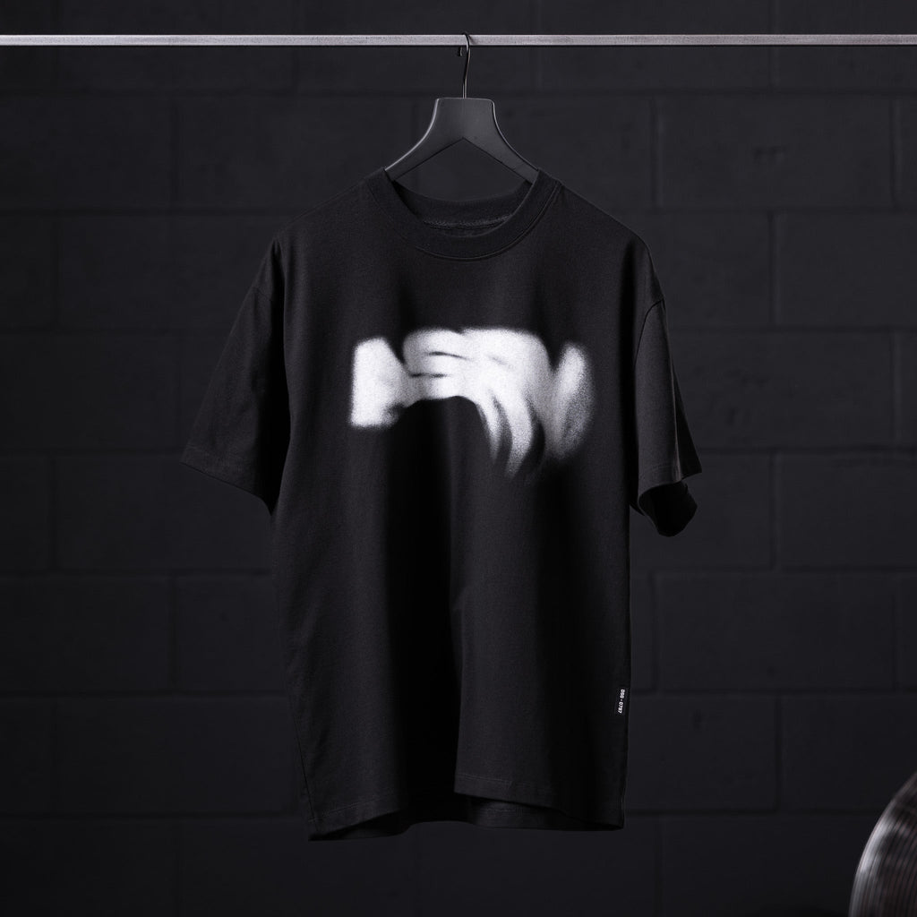 0797. Tech Essential™ Relaxed Tee - Black "Signal Lost"