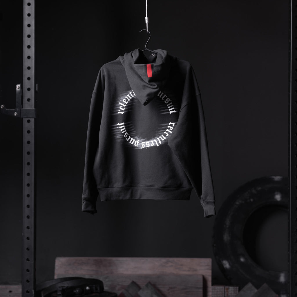 0874. Tech-Terry™ Zip Pocket Hoodie - Black "RP Blur"