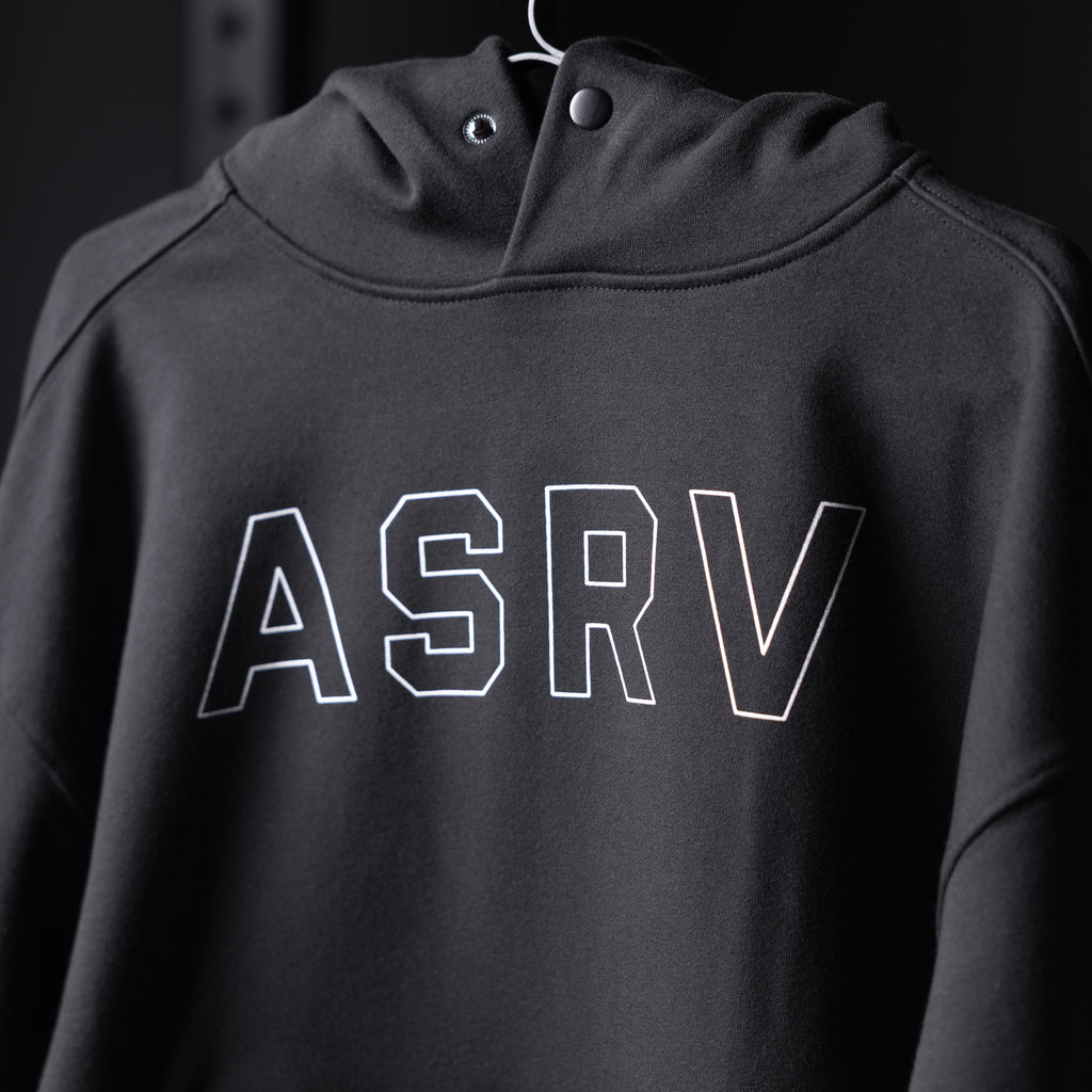 0874. Tech-Terry™ Zip Pocket Hoodie - Black "Outline"