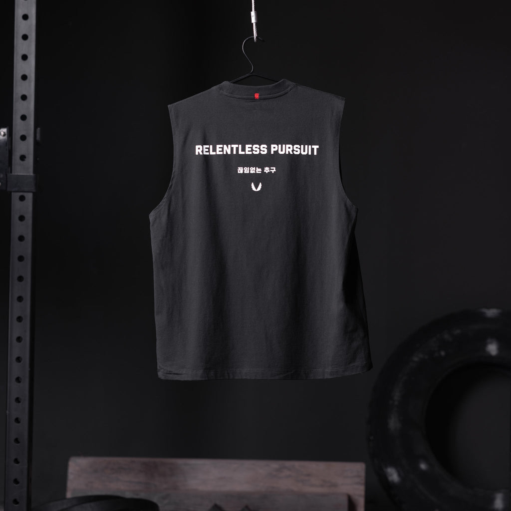 0807. Tech Essential™ Relaxed Cutoff - Black "RP Wings Stack"