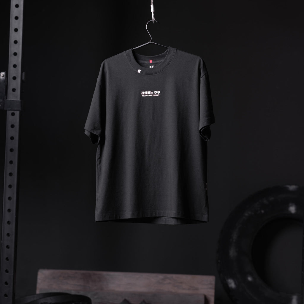 0797. Tech Essential™ Relaxed Tee - Black "RP Wings Stack"